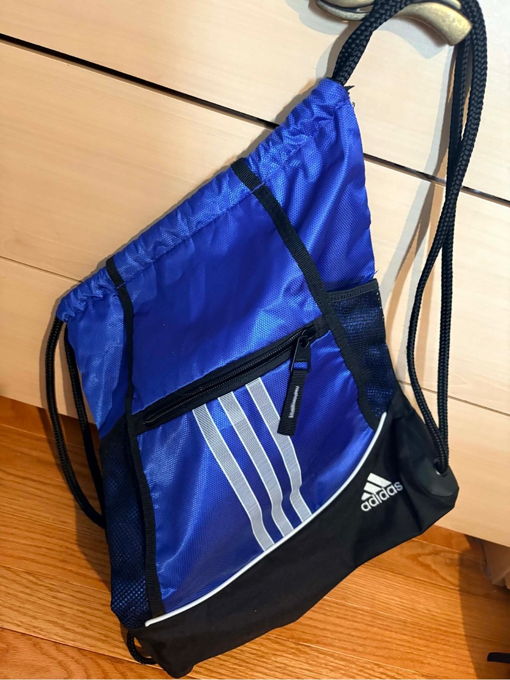 adidas Blue and Black Drawstring Sport Backpack